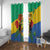 Personalised Gabon Window Curtain Coat Of Arms With African Pattern - Wonder Print Shop