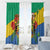 Personalised Gabon Window Curtain Coat Of Arms With African Pattern - Wonder Print Shop