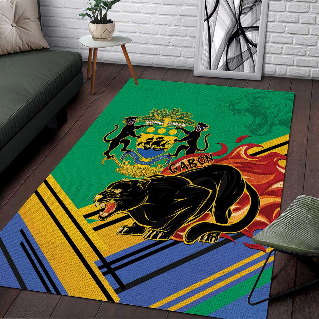 Gabon Black Panther Area Rug Coat Of Arms