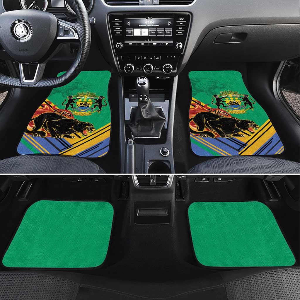 Gabon Black Panther Car Mats Coat Of Arms