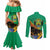 Gabon Black Panther Couples Matching Mermaid Dress and Long Sleeve Button Shirt Coat Of Arms