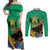 Gabon Black Panther Couples Matching Off Shoulder Maxi Dress and Long Sleeve Button Shirt Coat Of Arms