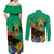 Gabon Black Panther Couples Matching Off Shoulder Maxi Dress and Long Sleeve Button Shirt Coat Of Arms