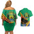 Gabon Black Panther Couples Matching Off Shoulder Short Dress and Hawaiian Shirt Coat Of Arms