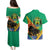 Gabon Black Panther Couples Matching Puletasi and Hawaiian Shirt Coat Of Arms