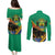 Gabon Black Panther Couples Matching Puletasi and Long Sleeve Button Shirt Coat Of Arms