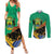 Gabon Black Panther Couples Matching Summer Maxi Dress and Long Sleeve Button Shirt Coat Of Arms