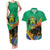 Gabon Black Panther Couples Matching Tank Maxi Dress and Hawaiian Shirt Coat Of Arms