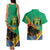 Gabon Black Panther Couples Matching Tank Maxi Dress and Hawaiian Shirt Coat Of Arms