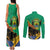 Gabon Black Panther Couples Matching Tank Maxi Dress and Long Sleeve Button Shirt Coat Of Arms