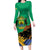 Gabon Black Panther Family Matching Long Sleeve Bodycon Dress and Hawaiian Shirt Coat Of Arms