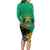 Gabon Black Panther Family Matching Long Sleeve Bodycon Dress and Hawaiian Shirt Coat Of Arms