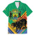 Gabon Black Panther Family Matching Off The Shoulder Long Sleeve Dress and Hawaiian Shirt Coat Of Arms