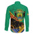 Gabon Black Panther Family Matching Off The Shoulder Long Sleeve Dress and Hawaiian Shirt Coat Of Arms