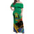 Gabon Black Panther Family Matching Off Shoulder Maxi Dress and Hawaiian Shirt Coat Of Arms