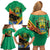 Gabon Black Panther Family Matching Off Shoulder Short Dress and Hawaiian Shirt Coat Of Arms