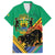 Gabon Black Panther Family Matching Off Shoulder Short Dress and Hawaiian Shirt Coat Of Arms