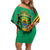 Gabon Black Panther Family Matching Off Shoulder Short Dress and Hawaiian Shirt Coat Of Arms