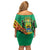 Gabon Black Panther Family Matching Off Shoulder Short Dress and Hawaiian Shirt Coat Of Arms