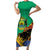 Gabon Black Panther Family Matching Short Sleeve Bodycon Dress and Hawaiian Shirt Coat Of Arms