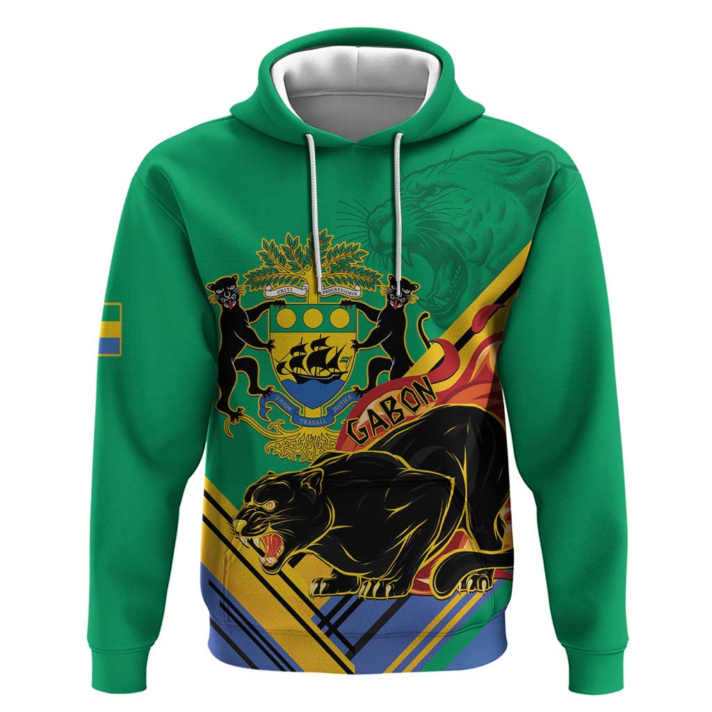 Gabon Black Panther Hoodie Coat Of Arms