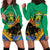 Gabon Black Panther Hoodie Dress Coat Of Arms