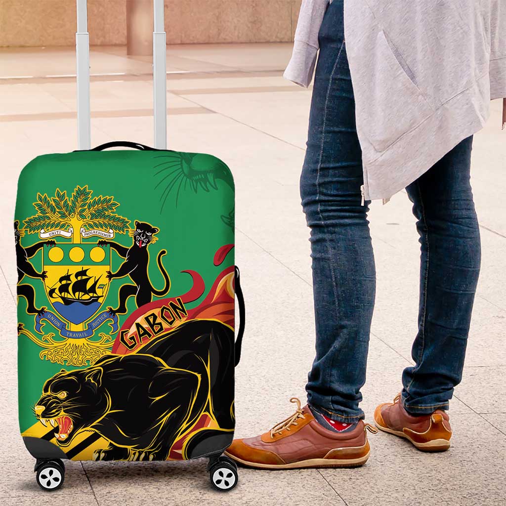 Gabon Black Panther Luggage Cover Coat Of Arms