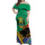 Gabon Black Panther Off Shoulder Maxi Dress Coat Of Arms