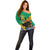 Gabon Black Panther Off Shoulder Sweater Coat Of Arms