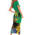 Gabon Black Panther Short Sleeve Bodycon Dress Coat Of Arms - Wonder Print Shop