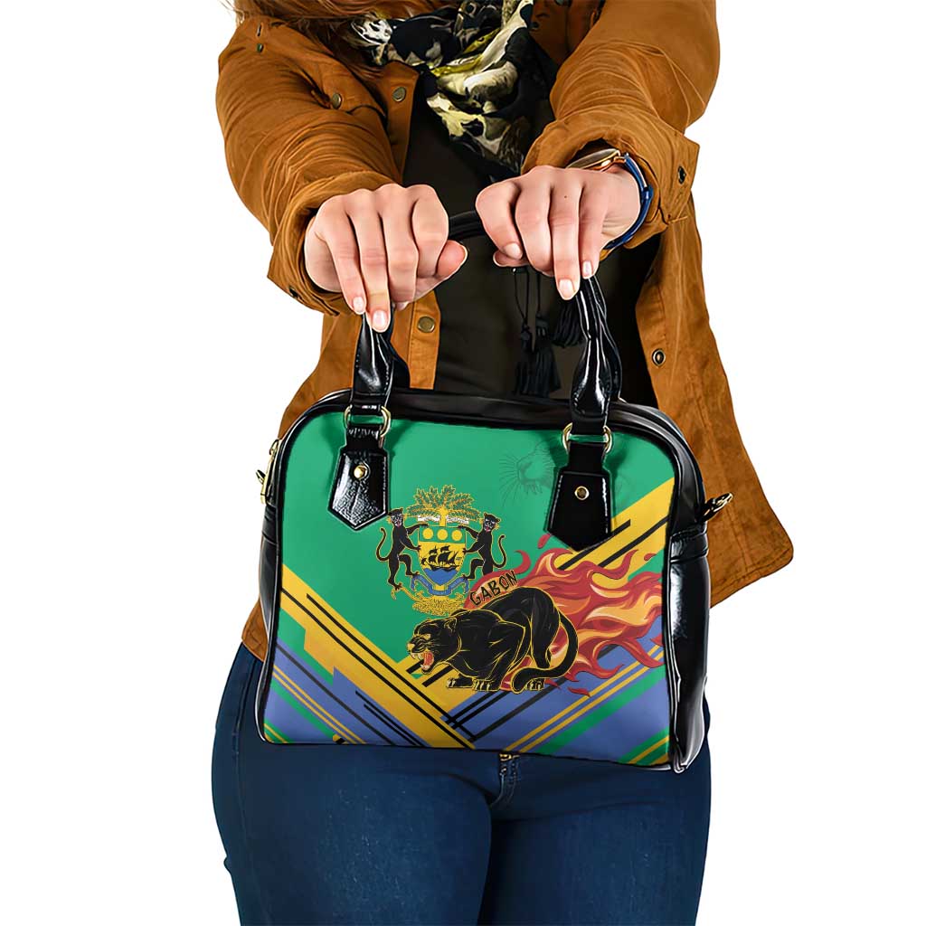 Gabon Black Panther Shoulder Handbag Coat Of Arms - Wonder Print Shop