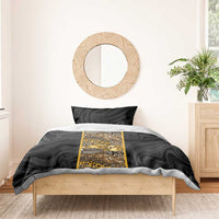 African Tribal Heritage Bedding Set Black Gold Pattern