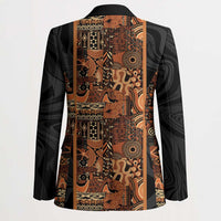 African Tribal Heritage Blazer Earth Tone Pattern
