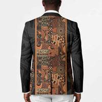 African Tribal Heritage Blazer Earth Tone Pattern