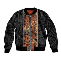 African Tribal Heritage Bomber Jacket Earth Tone Pattern