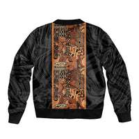 African Tribal Heritage Bomber Jacket Earth Tone Pattern