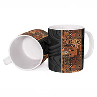 African Tribal Heritage Ceramic Mug Earth Tone Pattern