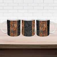 African Tribal Heritage Ceramic Mug Earth Tone Pattern