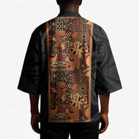 African Tribal Heritage Kimono Earth Tone Pattern
