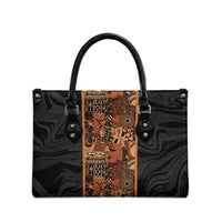 African Tribal Heritage Leather Bag Earth Tone Pattern