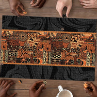 African Tribal Heritage Puzzle Earth Tone Pattern