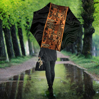 African Tribal Heritage Umbrella Earth Tone Pattern