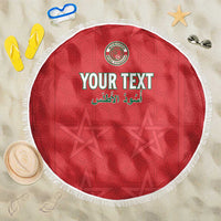 Custom Morocco Football Beach Blanket Dima Maghrib