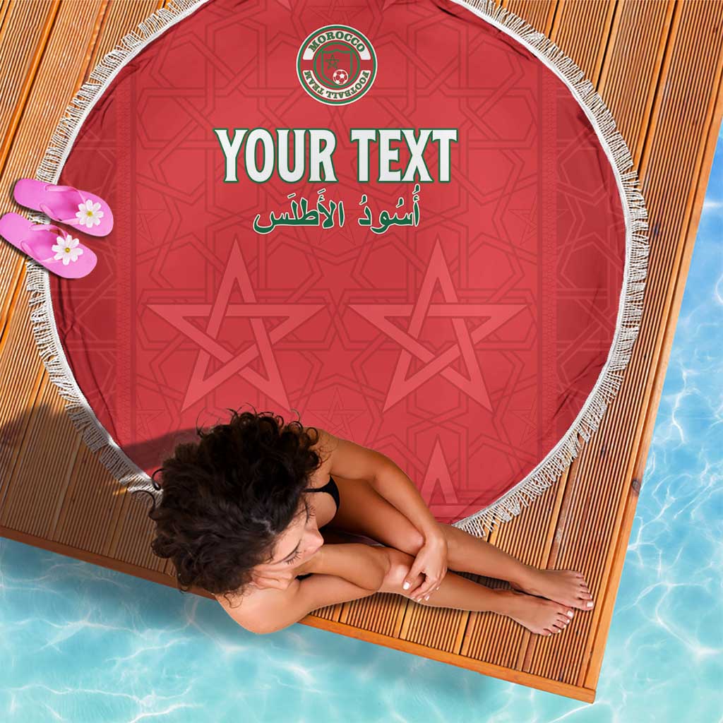 Custom Morocco Football Beach Blanket Dima Maghrib