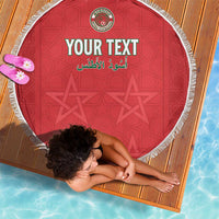Custom Morocco Football Beach Blanket Dima Maghrib