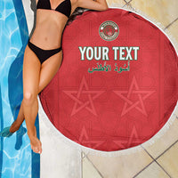 Custom Morocco Football Beach Blanket Dima Maghrib