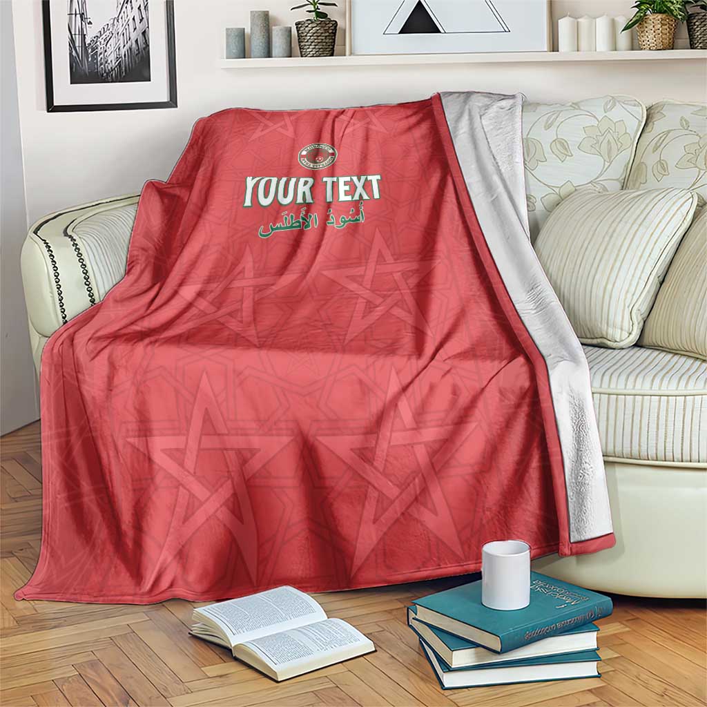 Custom Morocco Football Blanket Dima Maghrib