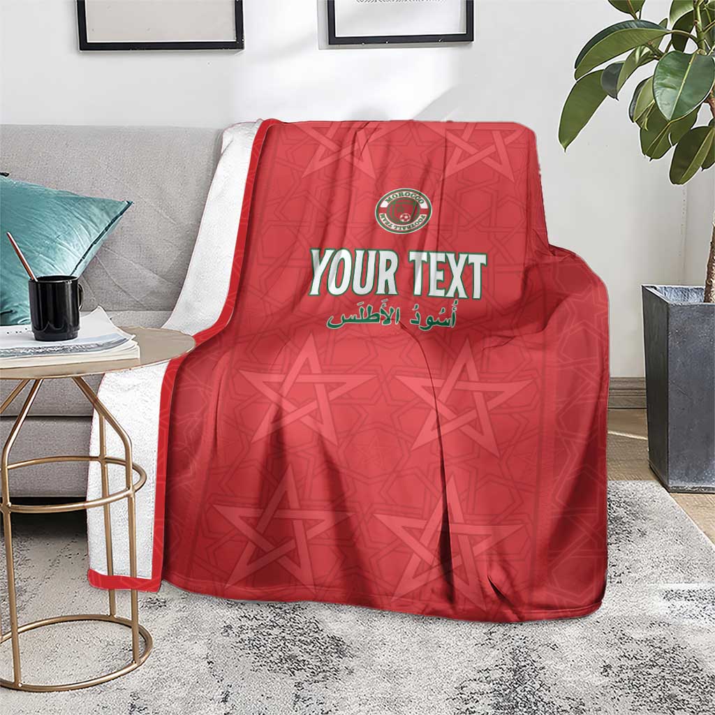 Custom Morocco Football Blanket Dima Maghrib