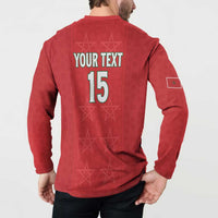 Custom Morocco Football Button Sweatshirt Dima Maghrib