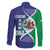 Lesotho Is In My DNA Family Matching Off The Shoulder Long Sleeve Dress and Hawaiian Shirt Lesotho Map and Coat Of Arms